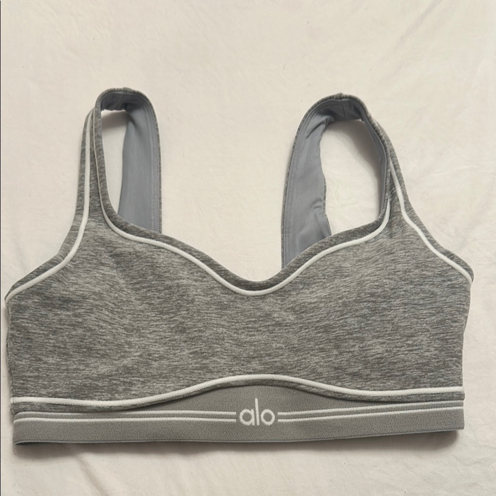 ALO Yoga Gray Women's Alosoft Heart Throb Bra